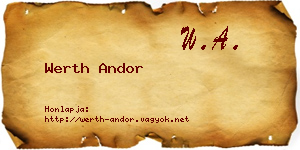 Werth Andor névjegykártya